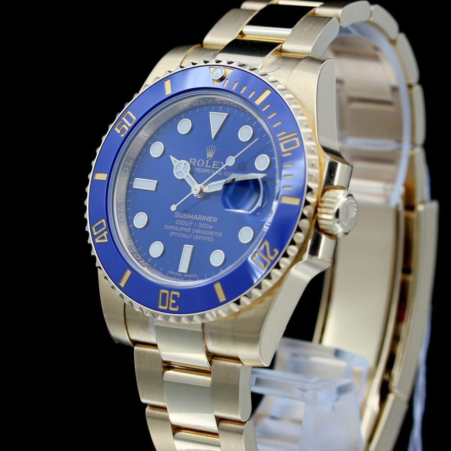 Rolex Submariner Date 40 mm, Gelbgold, Blue Dial, Ref. 116618LB, Rolex - Foliert, LC100/2020, B+P - LUXUHRIA