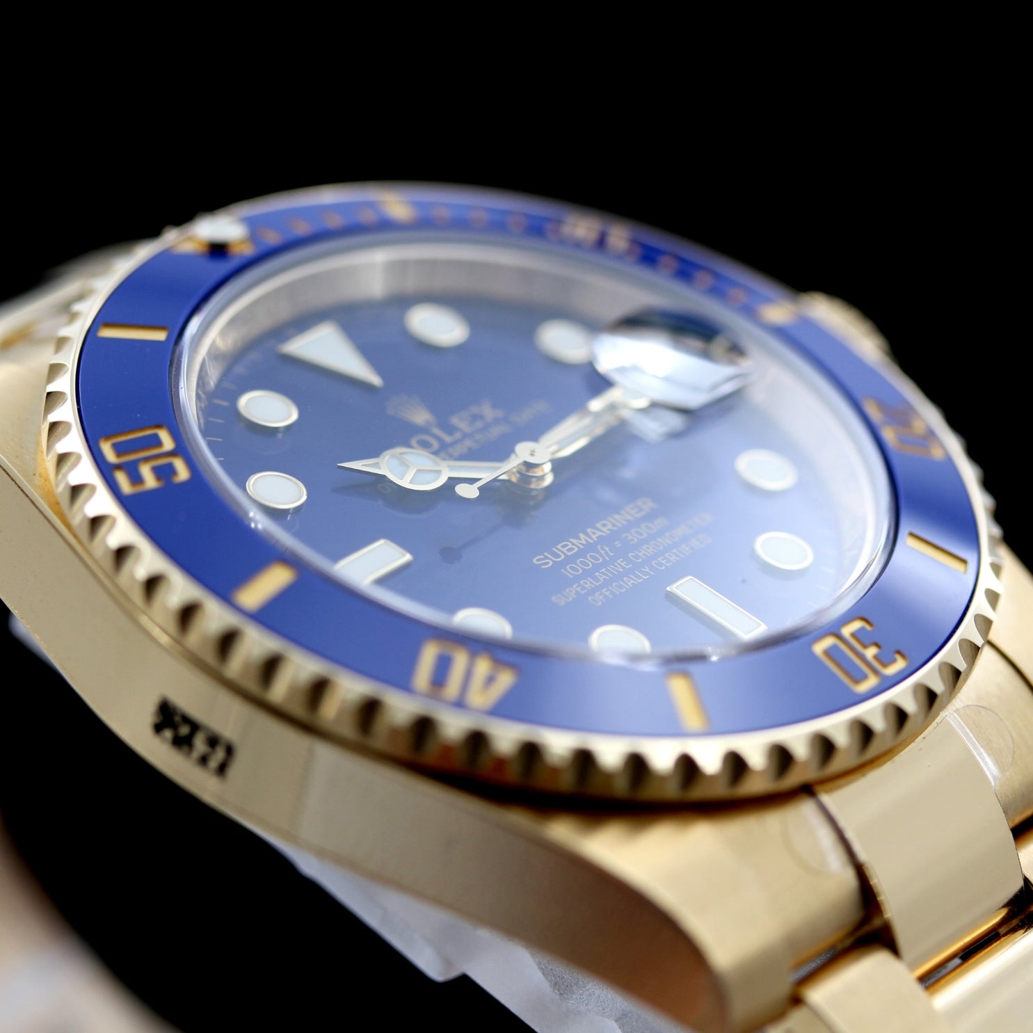 Rolex Submariner Date 40 mm, Gelbgold, Blue Dial, Ref. 116618LB, Rolex - Foliert, LC100/2020, B+P - LUXUHRIA