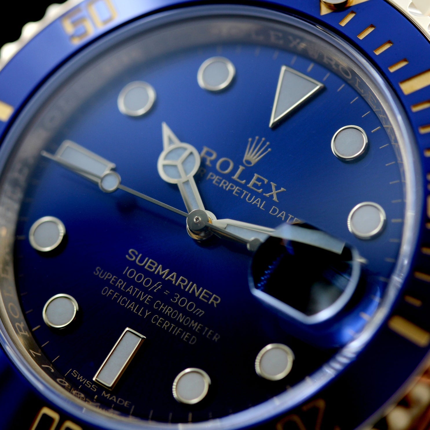 Rolex Submariner Date 40 mm, Gelbgold, Blue Dial, Ref. 116618LB, Rolex - Foliert, LC100/2020, B+P - LUXUHRIA