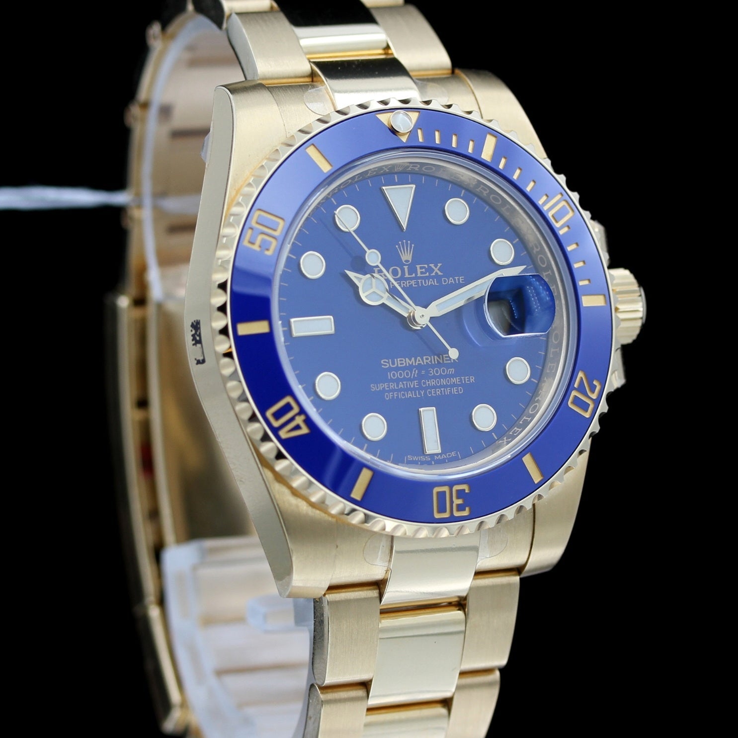 Rolex Submariner Date 40 mm, Gelbgold, Blue Dial, Ref. 116618LB, Rolex - Foliert, LC100/2020, B+P - LUXUHRIA