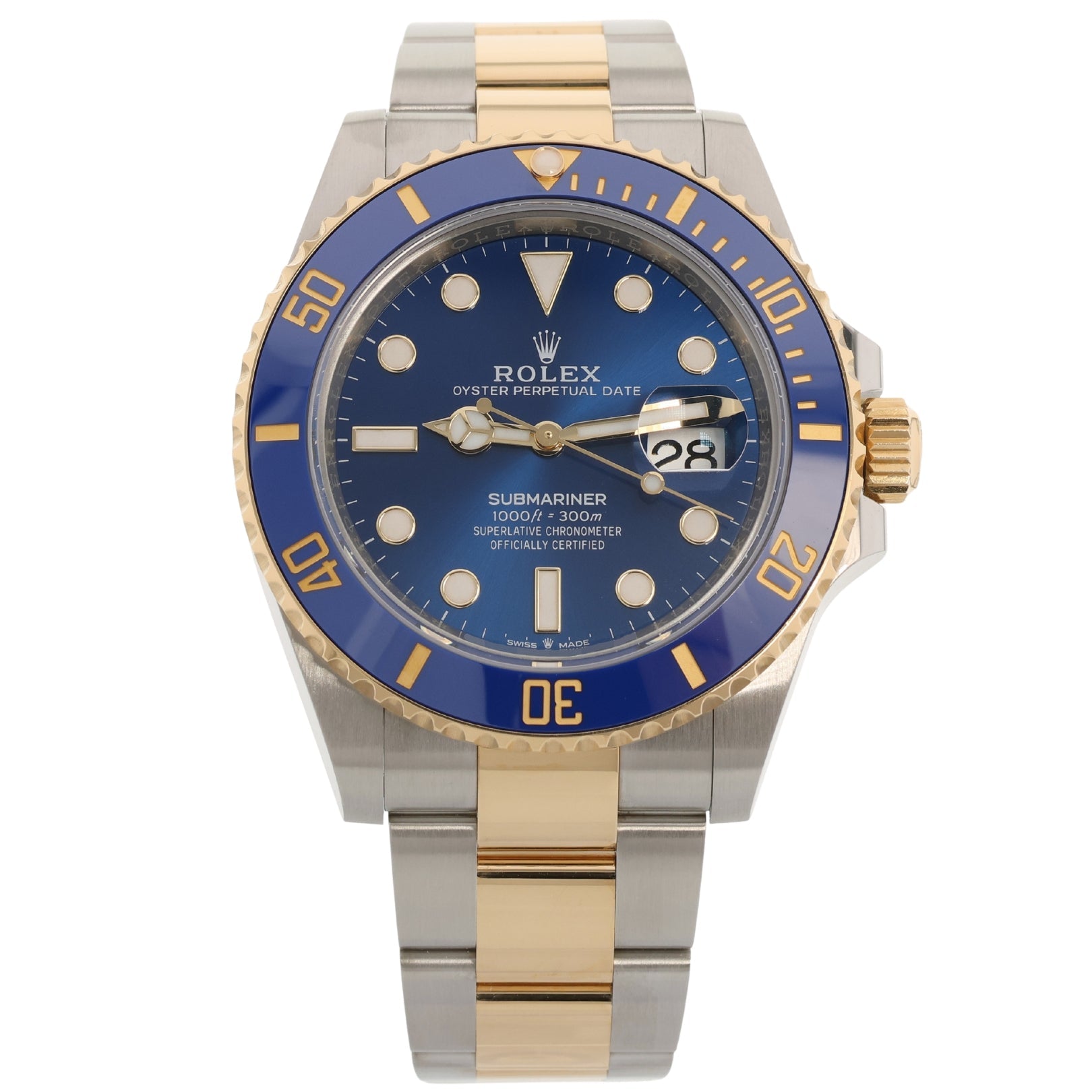 Rolex Submariner Date, "Bluesy", Blue Dial, Stahl/Gelbgold, Ref. 126613LB, 2024, B+P - LUXUHRIA