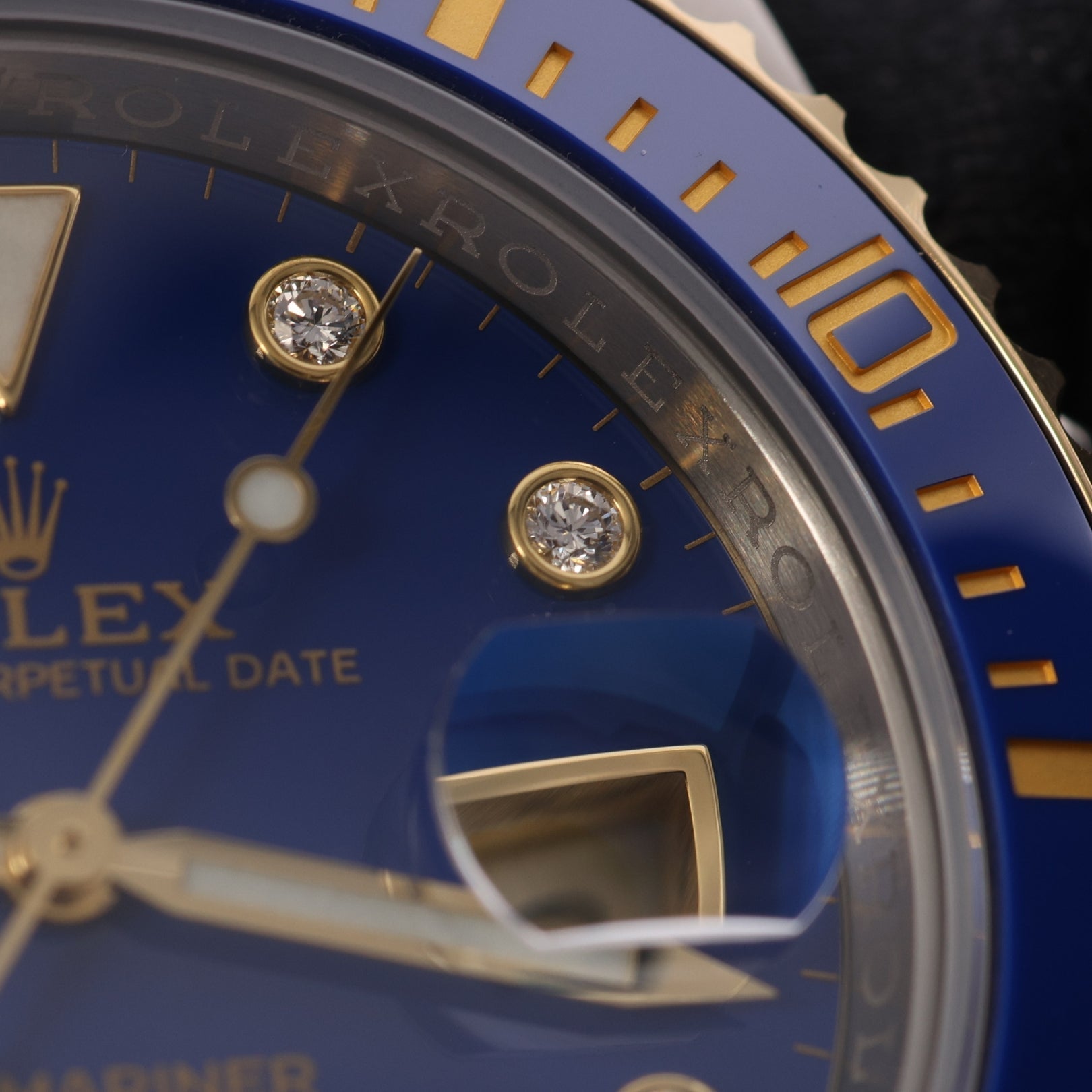 Rolex Submariner Date, "Bluesy", Diamond Dial, Edelstahl/Gelbgold, Ref. 116613LB, 2020, B+P - LUXUHRIA