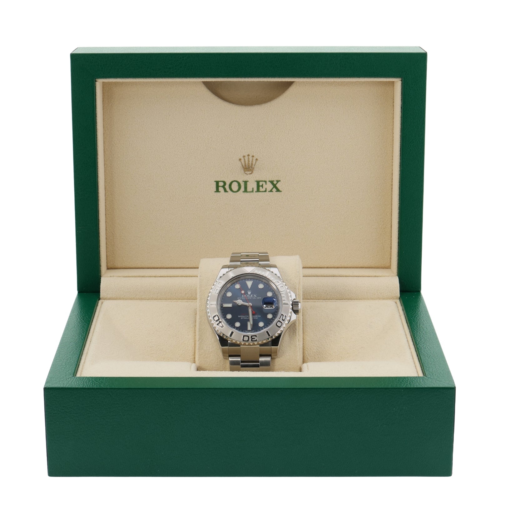Rolex Yacht - Master 40, Blue Dial, Edelstahl/Platin, LC100, Ref. 116622, 10 - 2016, B+P - LUXUHRIA