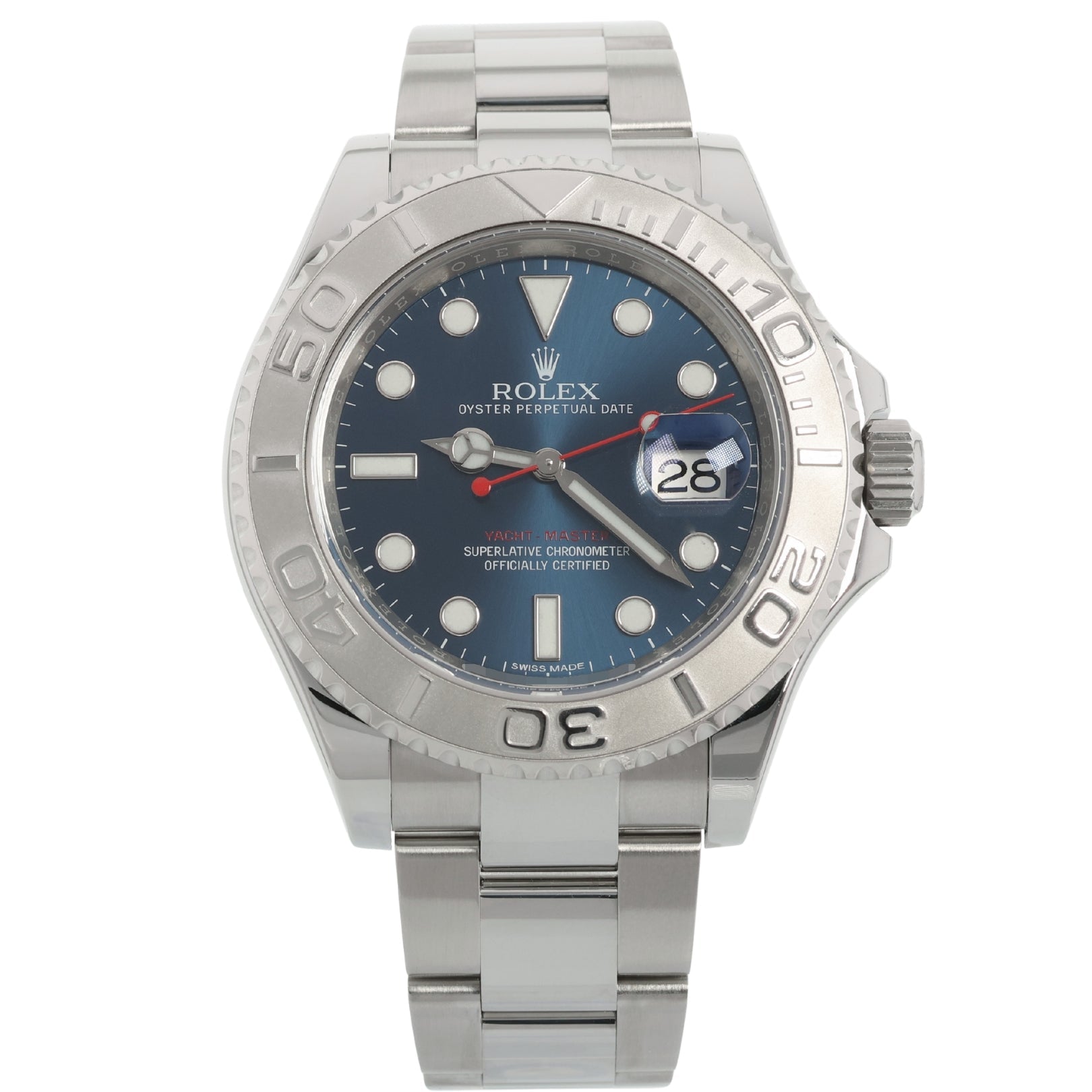 Rolex Yacht - Master 40, Blue Dial, Edelstahl/Platin, LC100, Ref. 116622, 10 - 2016, B+P - LUXUHRIA