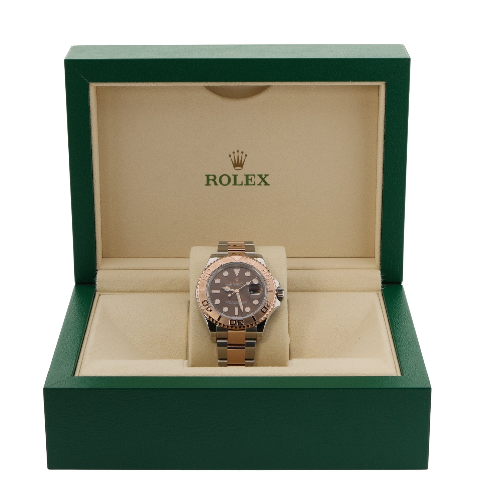 Rolex Yacht - Master 40, Chocolate Dial, Edelstahl/Everose Gold, Ref. 126621, 08 - 2024, B+P - LUXUHRIA