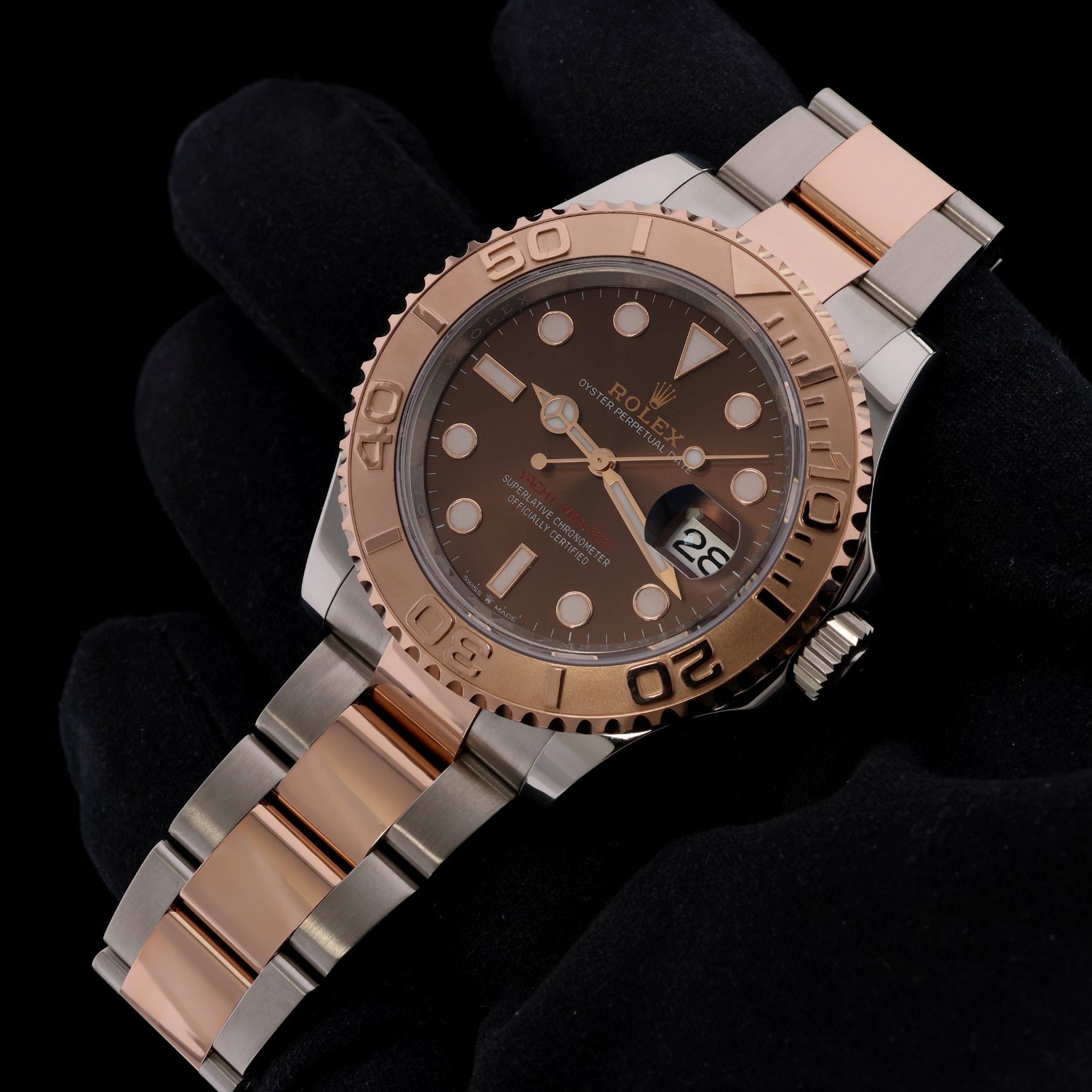Rolex Yacht - Master 40, Chocolate Dial, Edelstahl/Everose Gold, Ref. 126621, 08 - 2024, B+P - LUXUHRIA