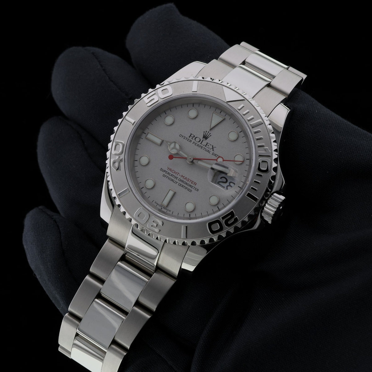 Rolex Yacht-Master 40, Edelstahl/Platin, Grey Dial, LC100, Ref. 16622, 12-2001, B+P - LUXUHRIA