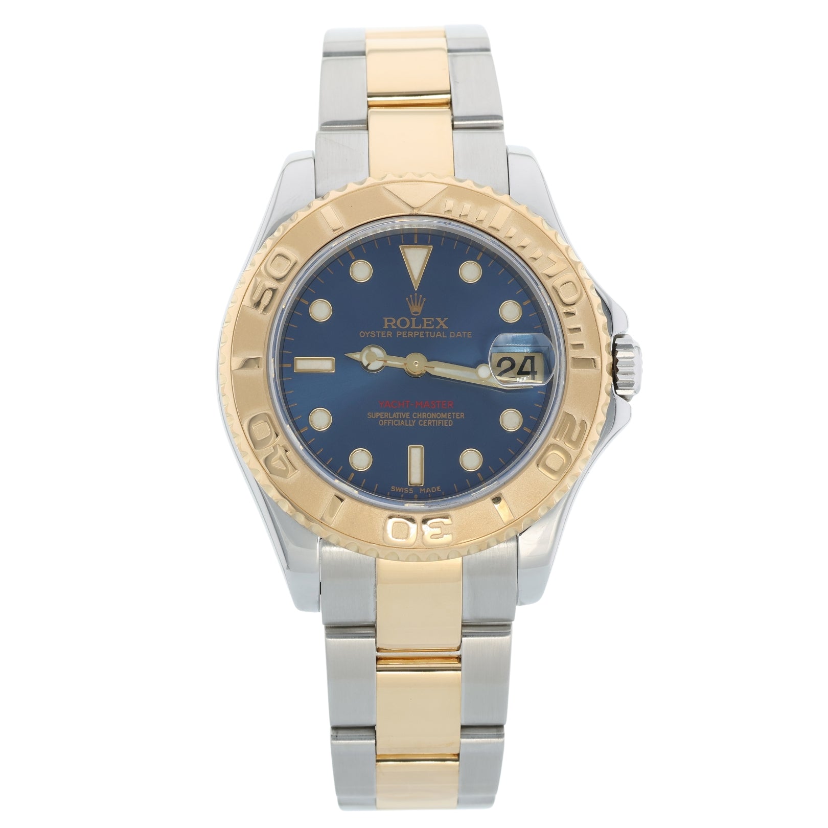 Rolex Yachtmaster 35mm, Edelstahl/Gelbgold, 08 - 2002, Ref. 168623, B+P - LUXUHRIA