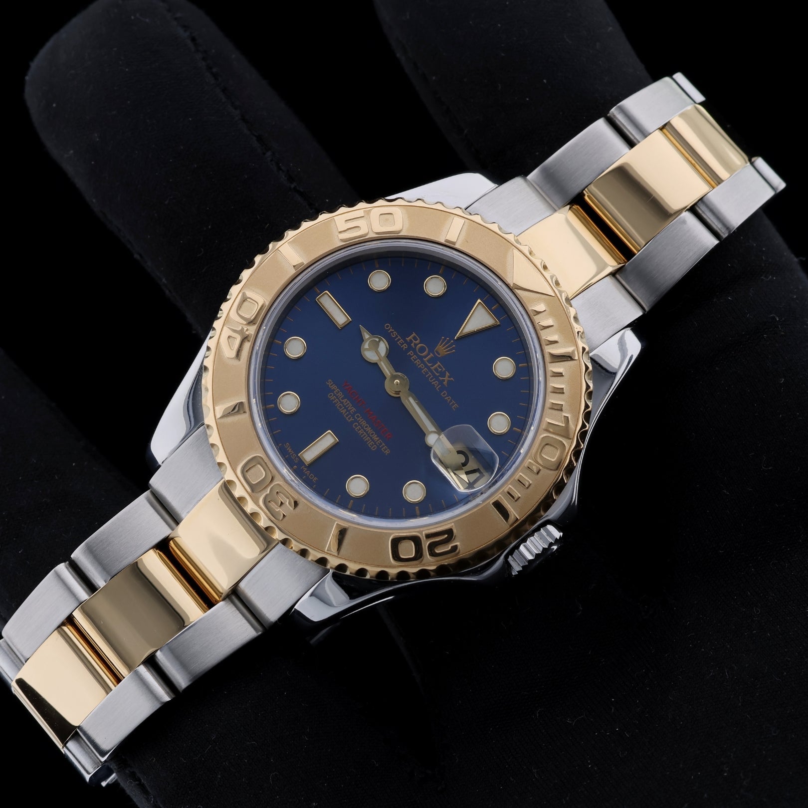 Rolex Yachtmaster 35mm, Edelstahl/Gelbgold, 08 - 2002, Ref. 168623, B+P - LUXUHRIA