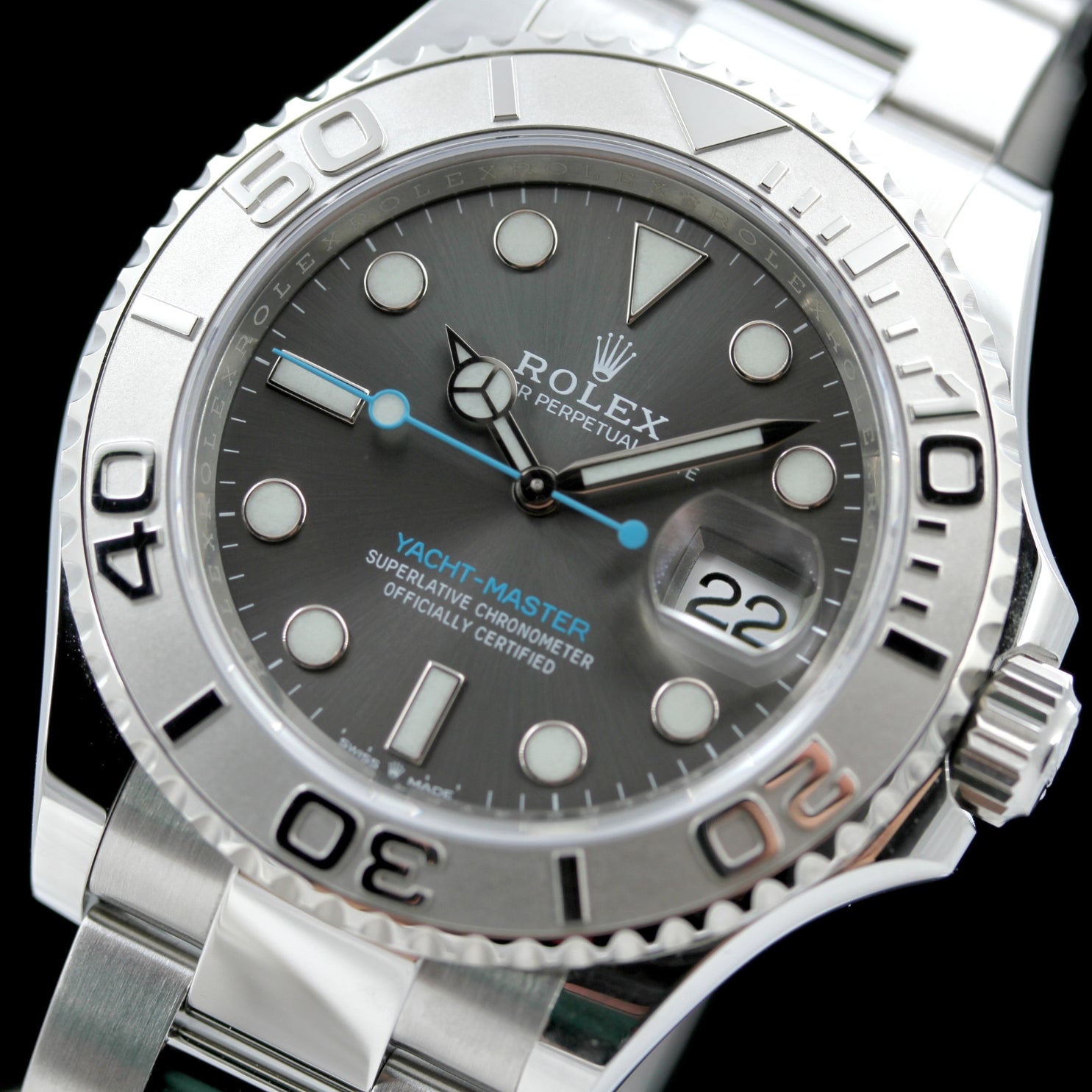 Rolex Yachtmaster 40mm, Grey Dial, Edelstahl/Platin, Ref. 126622, 2019, B+P - LUXUHRIA