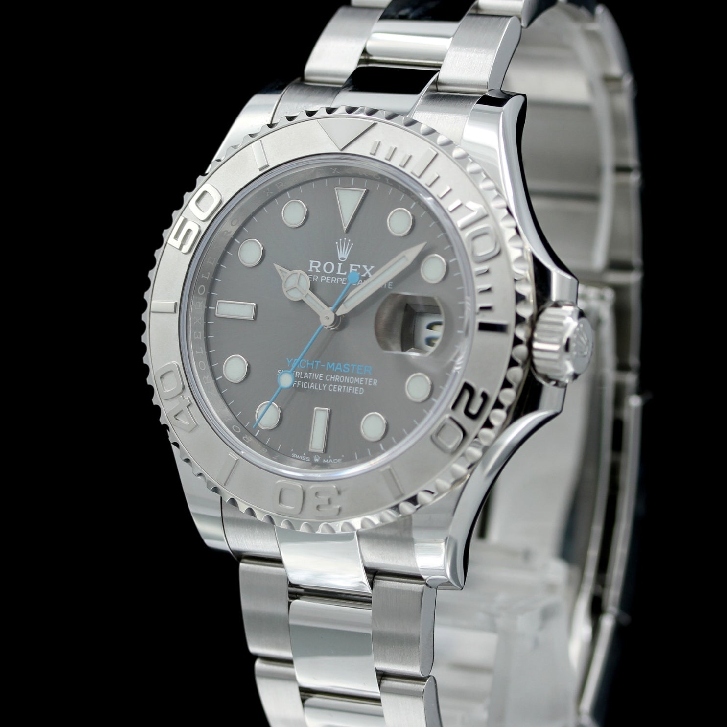 Rolex Yachtmaster 40mm, Grey Dial, Edelstahl/Platin, Ref. 126622, 2019, B+P - LUXUHRIA