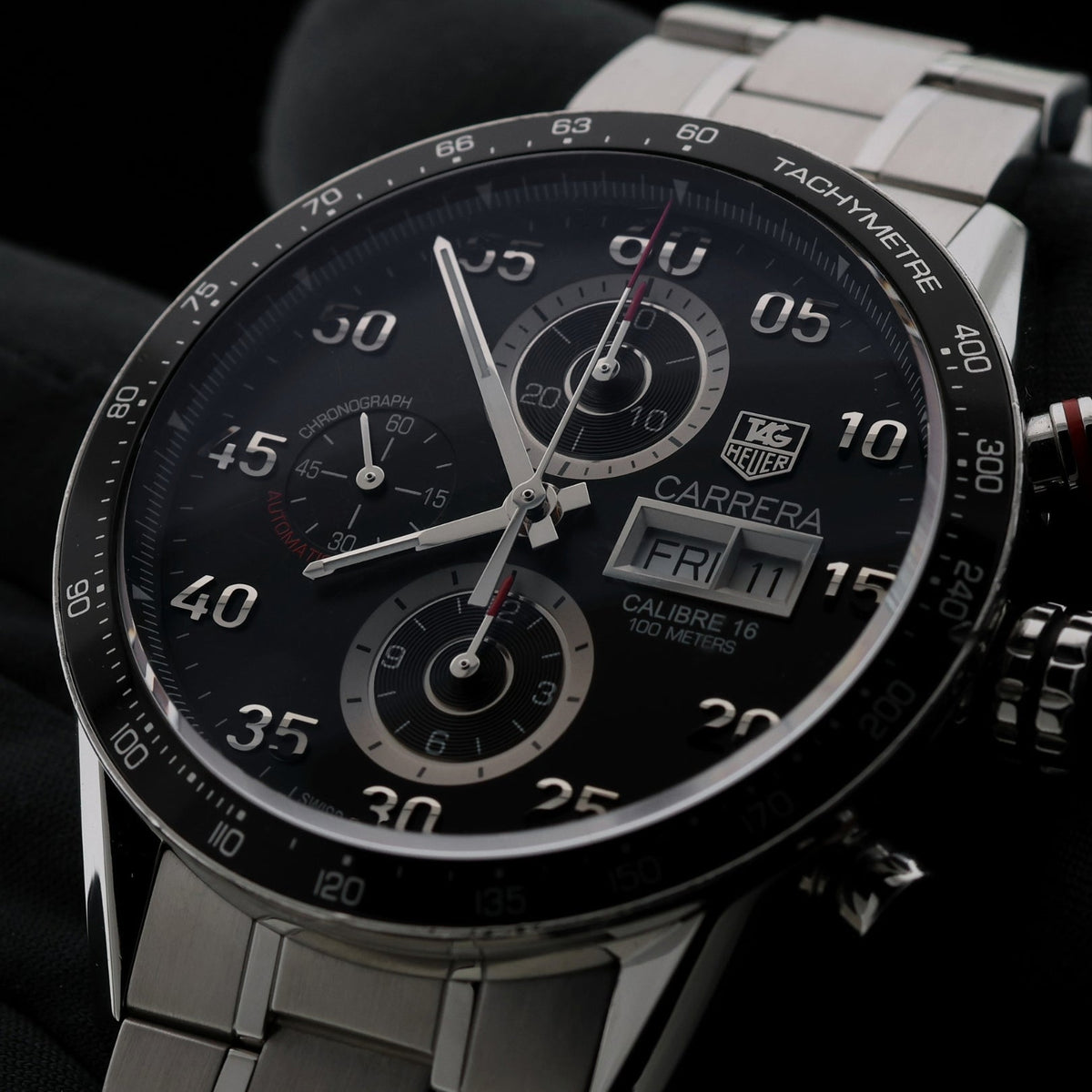 TAG Heuer Carrera Calibre 16, 43mm, Stahlband, Ref. CV2A10.BA0796, 10-2011, B+P - LUXUHRIA