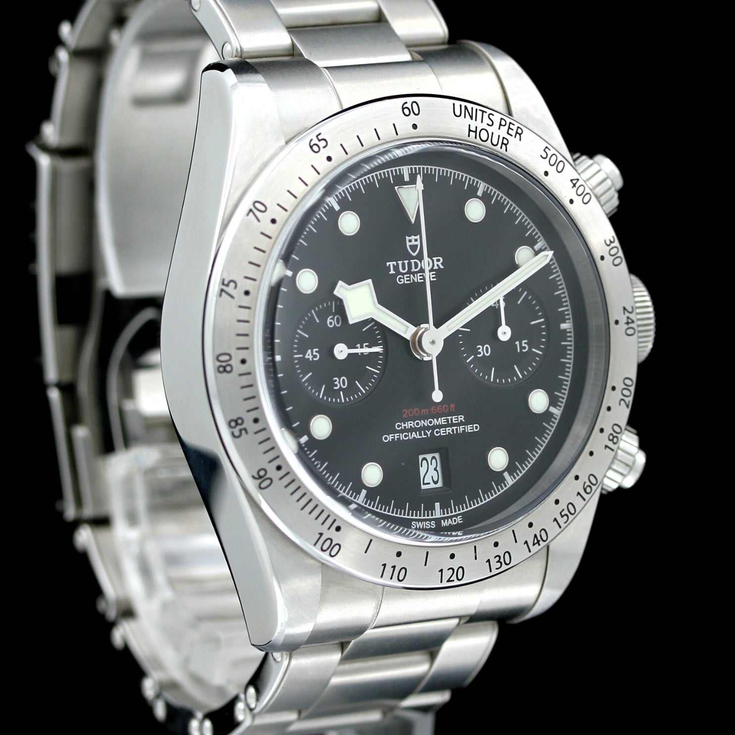 Tudor Black Bay Chrono 41 mm, Black Dial, Ref. 79350N, B+P - LUXUHRIA