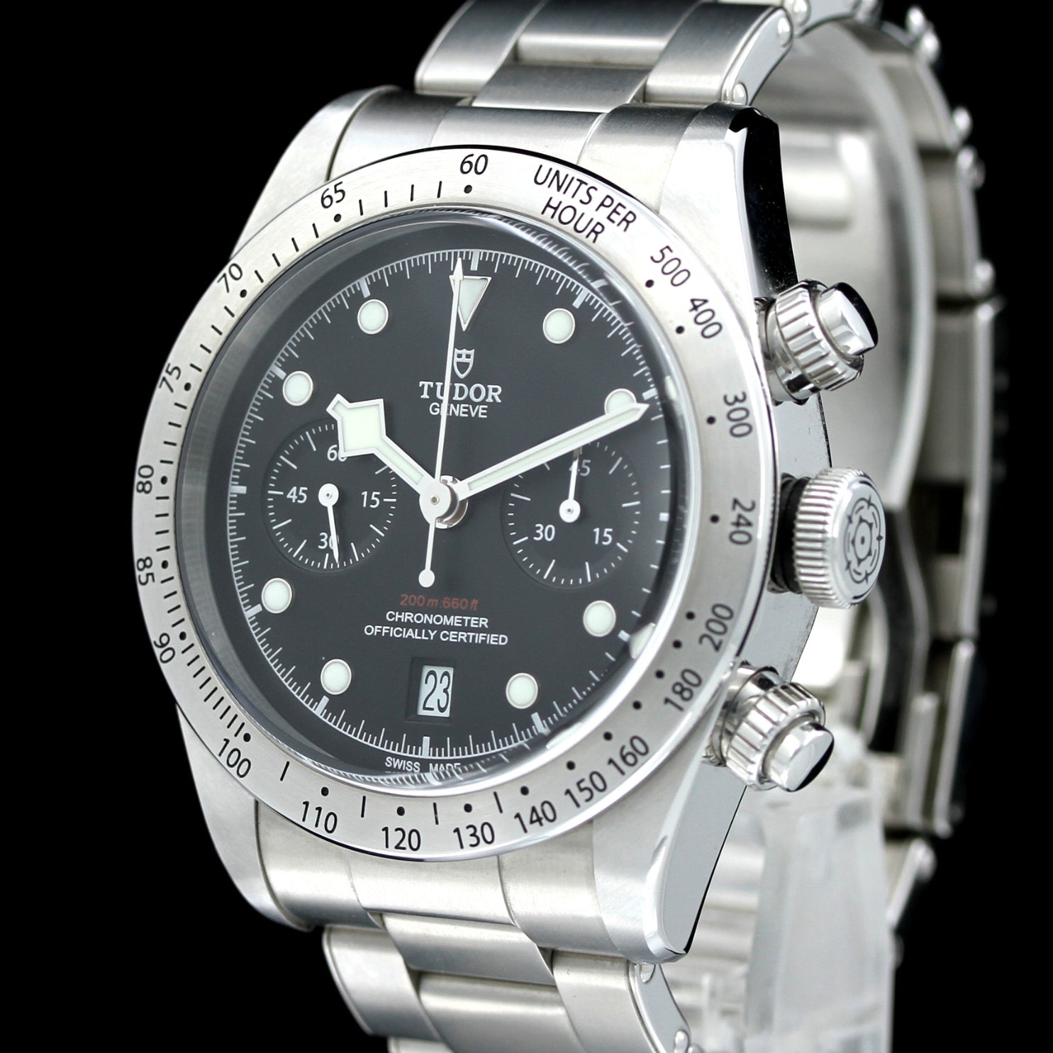 Tudor Black Bay Chrono 41 mm, Black Dial, Ref. 79350N, B+P - LUXUHRIA