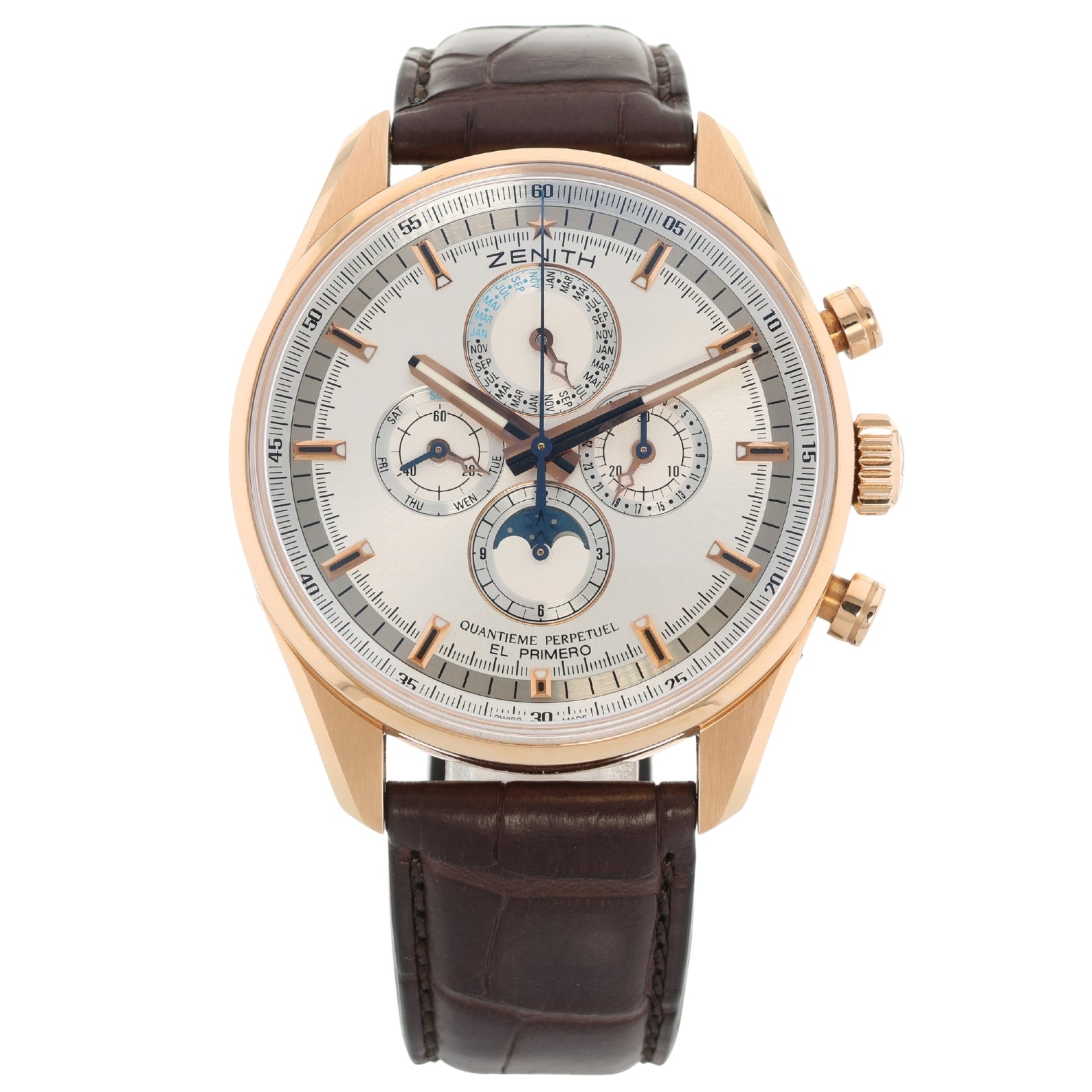 Zenith El Primero Perpetual Calendar, Rosegold, Ref. 18.2180.4003/01.C713, 12 - 2014, B+P - LUXUHRIA