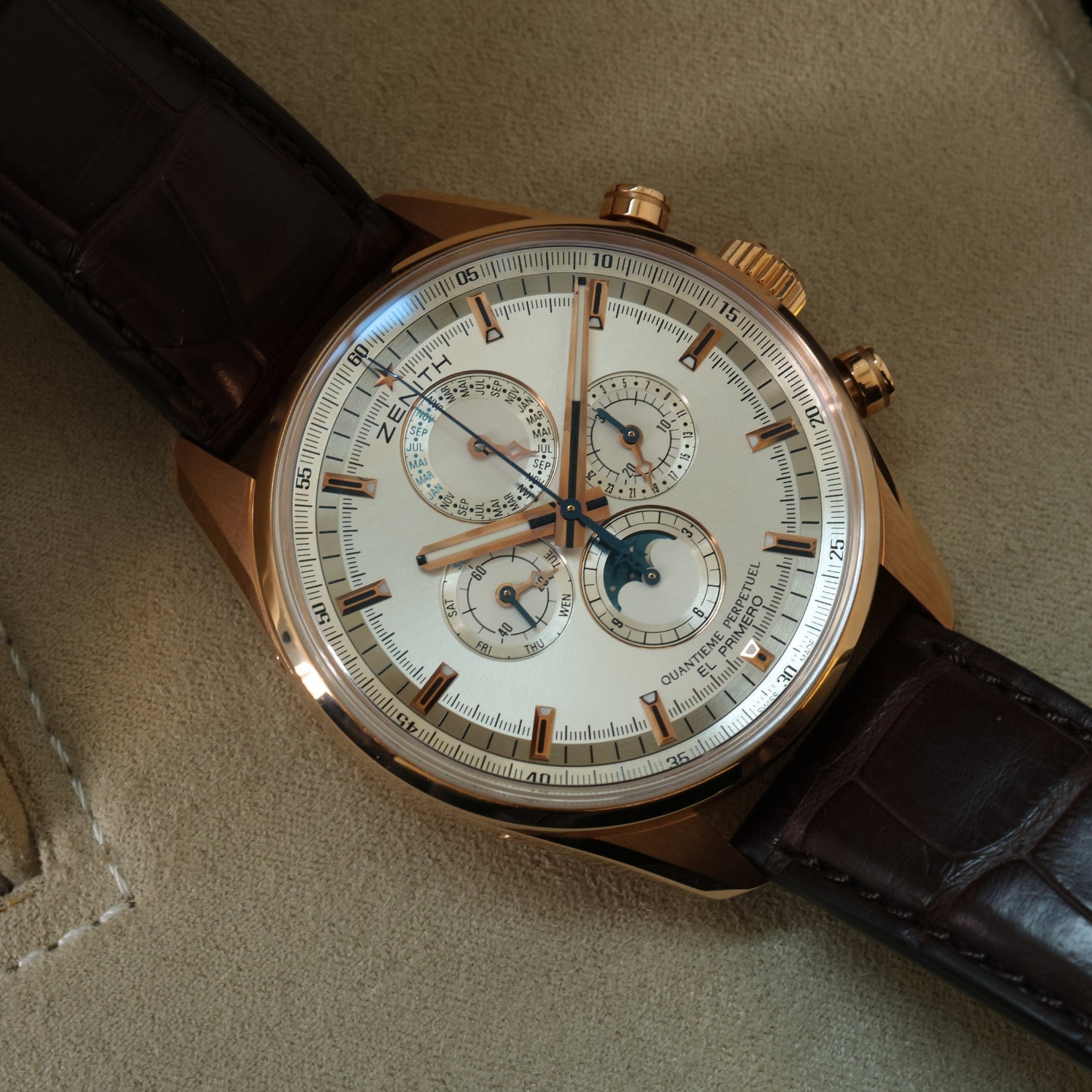 Zenith El Primero Perpetual Calendar, Rosegold, Ref. 18.2180.4003/01.C713, 12 - 2014, B+P - LUXUHRIA