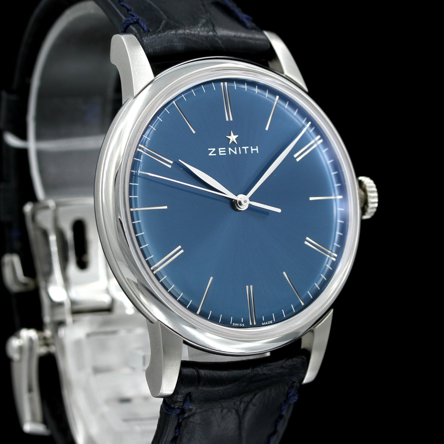 Zenith Elite 6150 Automatik 42 mm, Ref. 03.2272.6150/51.C700, Blue Dial, B+P - LUXUHRIA