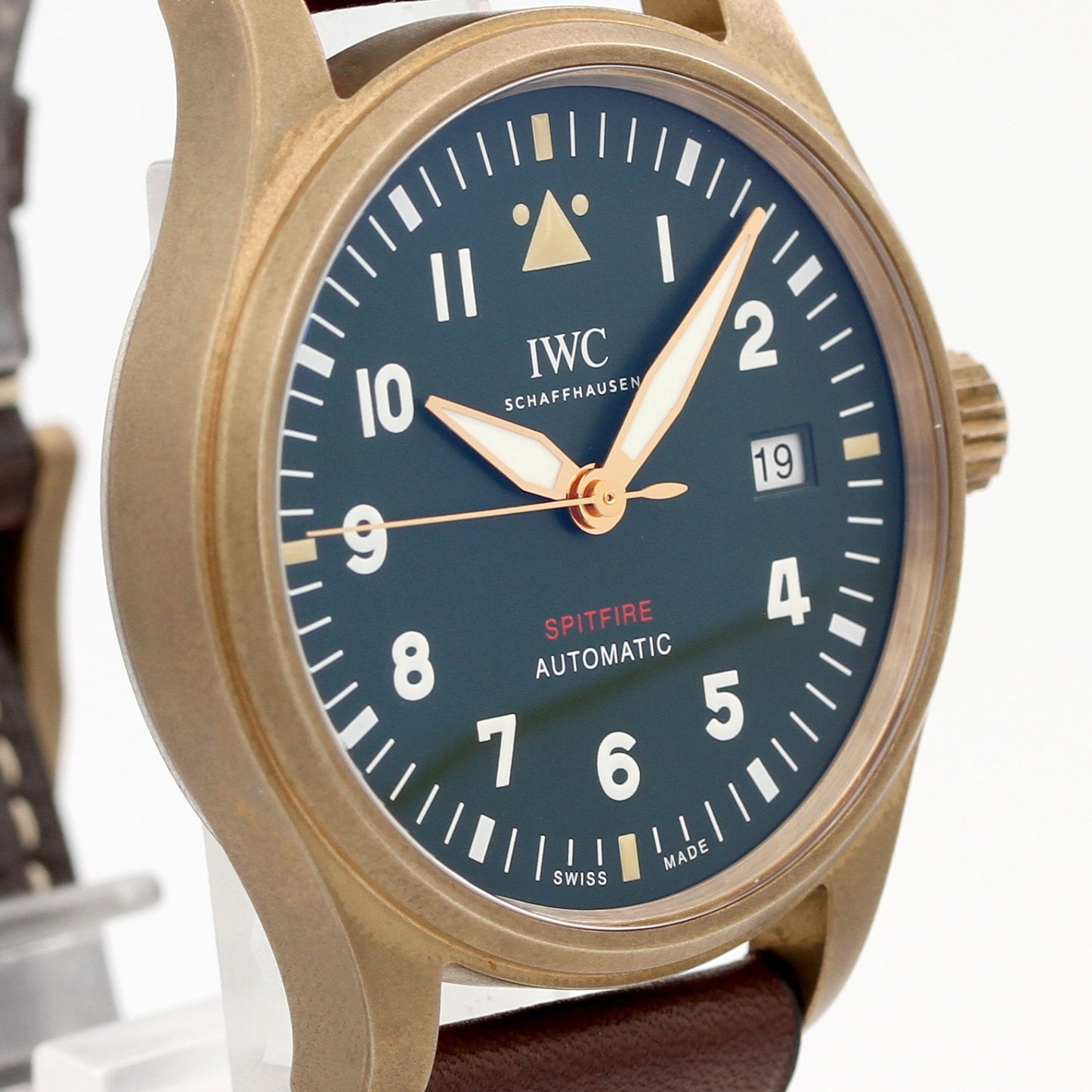 IWC Fliegeruhr Pilot Watch 39mm, Bronze, grünem Zifferblatt, IW326802, B+P