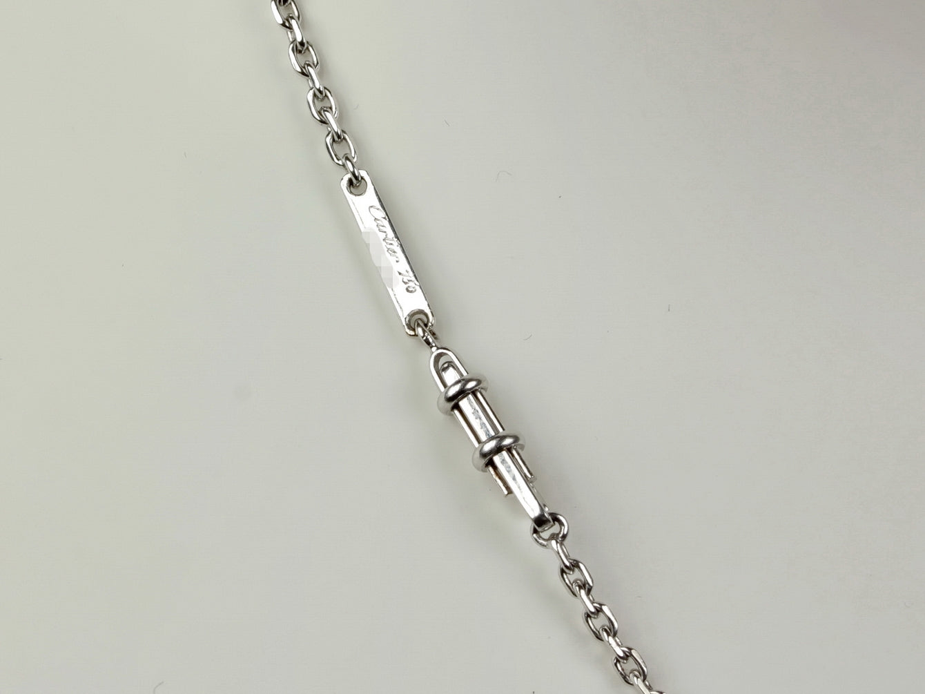 Cartier Collier Necklace, 18kt Weissgold mit 47 Diamanten und Tahiti + Südseeperle