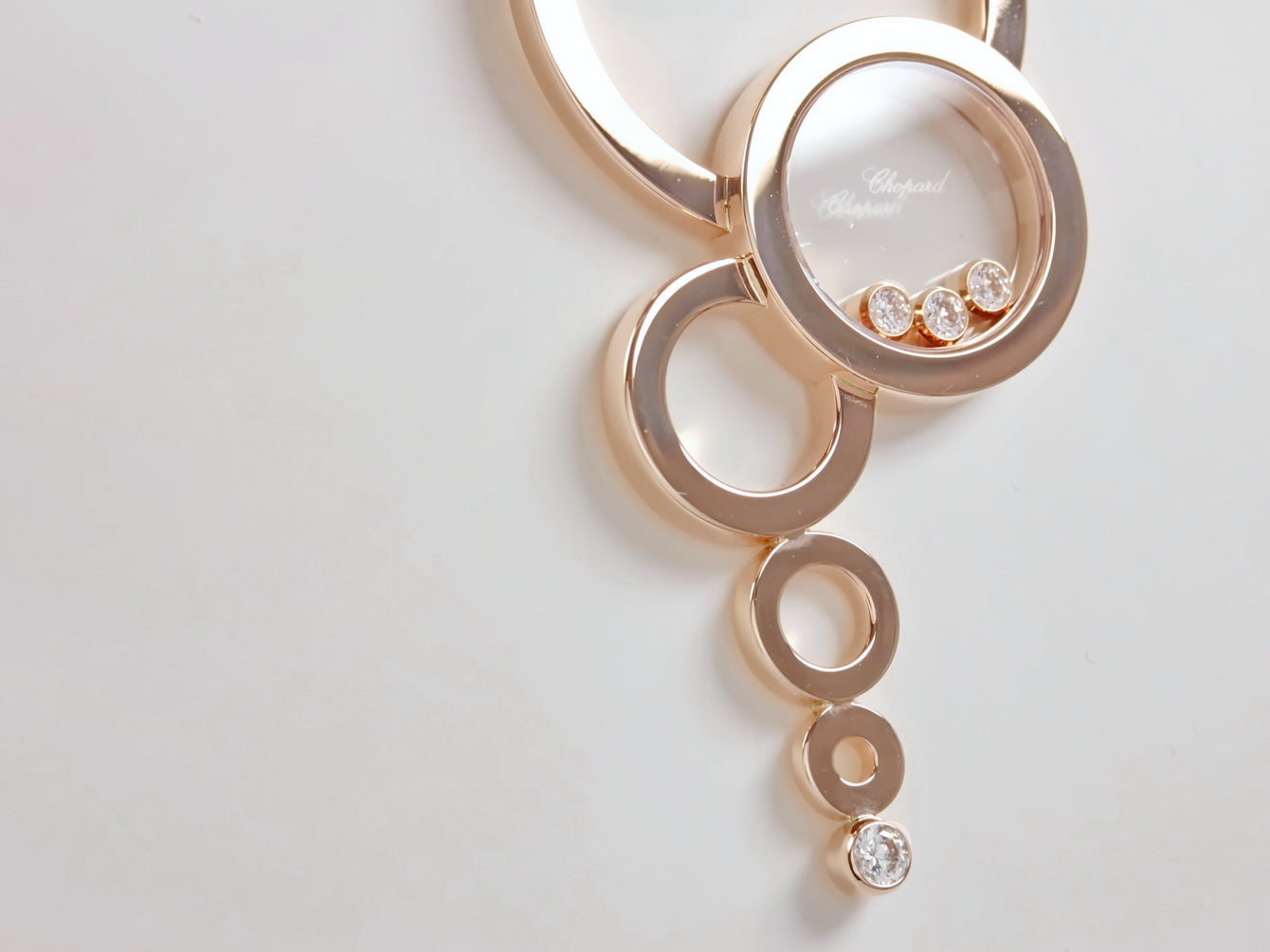Chopard Happy Bubbles Circles Pendant, Rose Gold, 4 Diamonds, 796774-5003