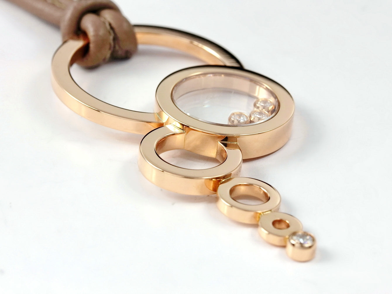 Chopard Happy Bubbles Circles Pendant, Rose Gold, 4 Diamonds, 796774-5003