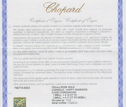 Chopard Happy Bubbles Circles Pendant, Rosegold, 4 Diamonds, 796774-5003