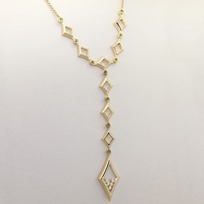 Chopard pendant on chain, Happy Diamonds diamond shape, yellow gold, 79 diamonds, 815799-0001