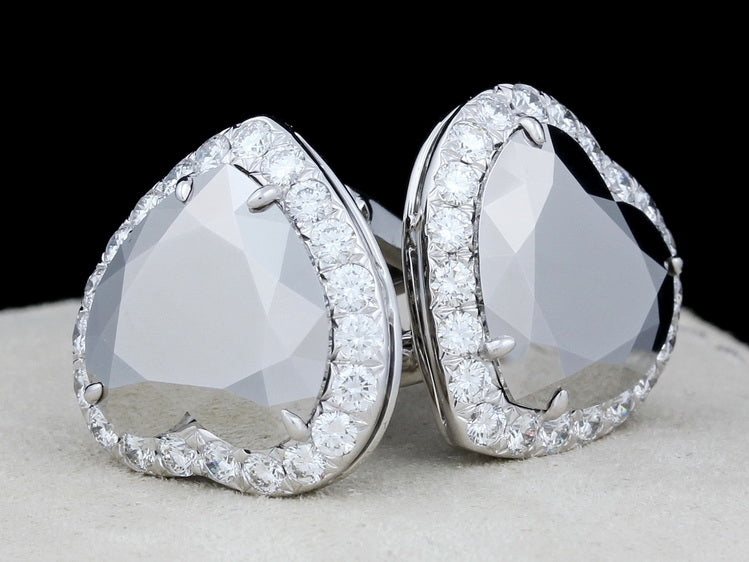 Chopard earring, Golden Diamonds Earclips, white gold/chrome, 42 diamonds, 845614-1003