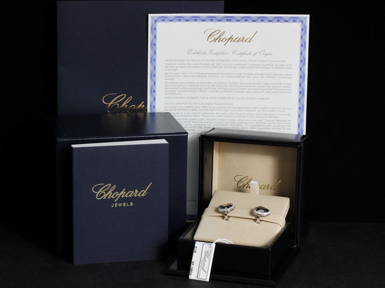 Chopard earring, Golden Diamonds Earclips, white gold/chrome, 42 diamonds, 845614-1003