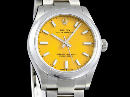 Rolex Oyster Perpetual 31, Yellow, Gelb Zifferblatt, ungetragen, 277200, B+P